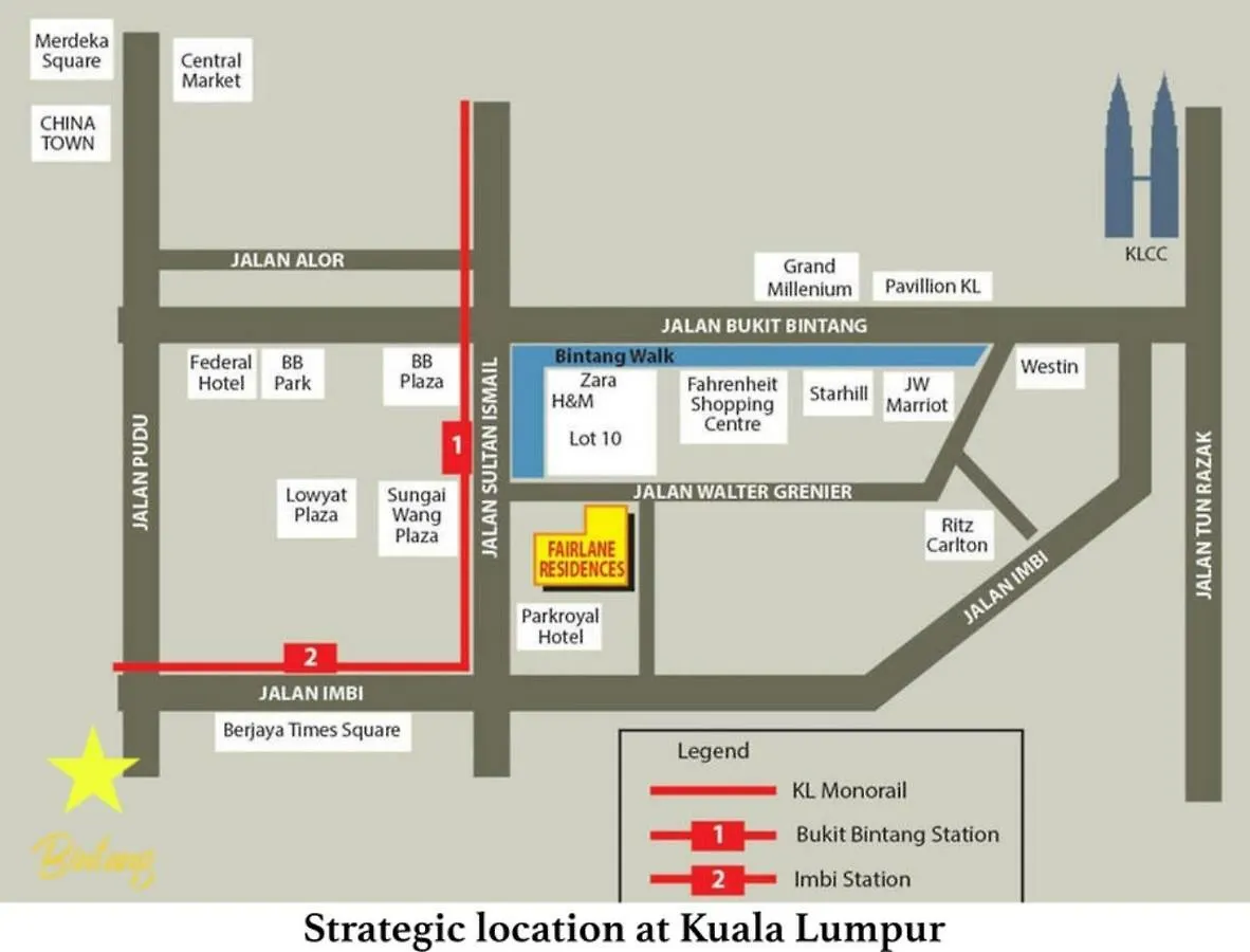Bintang Fairlane Residence - Walk To Pavilion & Train Station Kuala Lumpur Holiday home